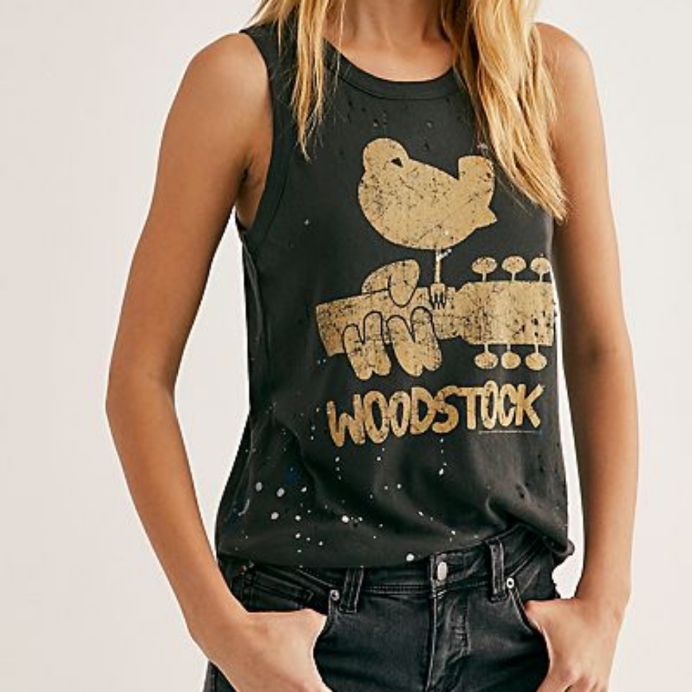 Chaser x Free People Woodstock Splattered Tank